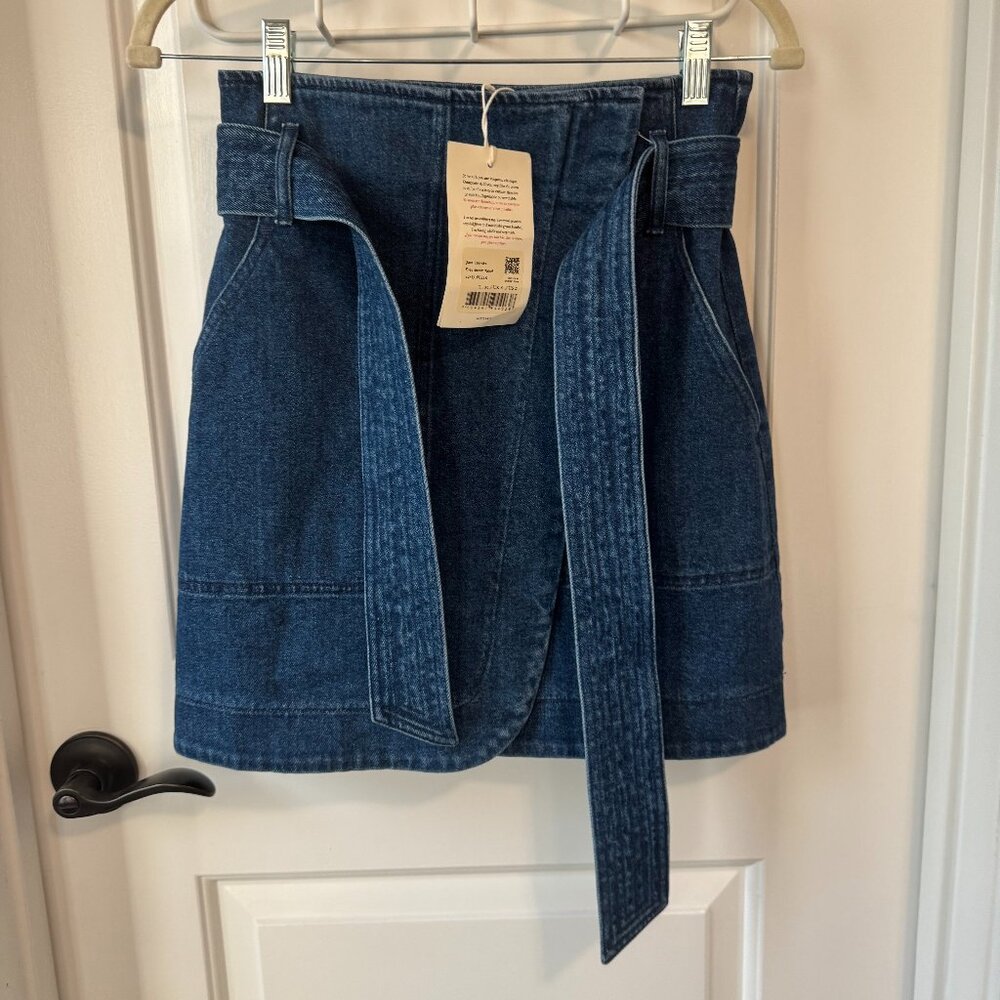 NWT Sezane Leandra denim skirt